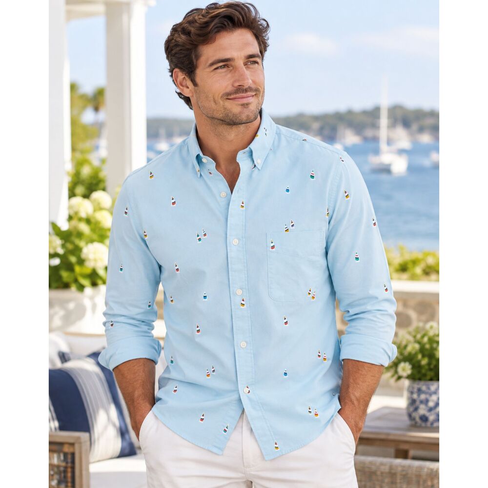 J.Crew Factory Men’s Slim Flex Oxford Button‑Down Shirt – Blue – Size XL – NWT